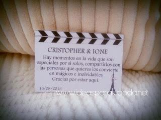 Bodas de Cine. Tarjeta de Agradecimiento Boda