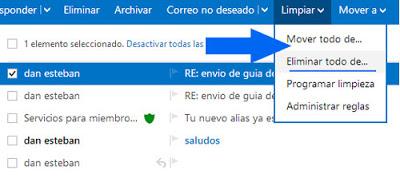 limpieza outlook