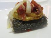 Lubina horno jamón patatas