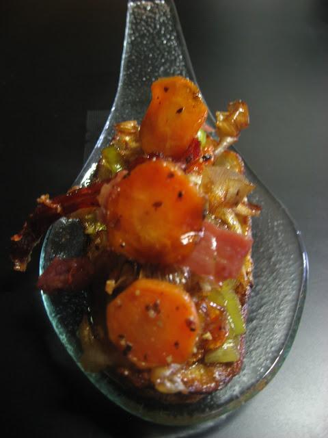 VEGETALES CARAMELIZADOS CON JAMÓN