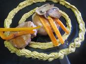 Filete cerdo salsa quesos curcuma