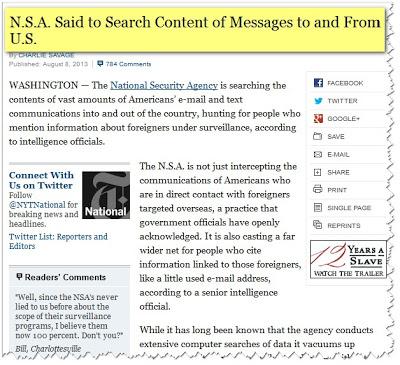 New York Times: NSA filtra gran cantidad de comunicaciones desde y hacia Estados Unidos