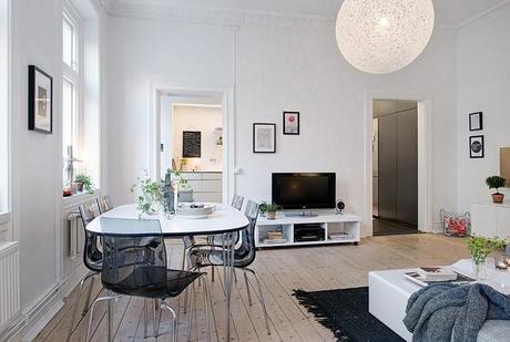 Decoracion minimalista y muy nordica en un apartamento sueco, y unos dias de relax