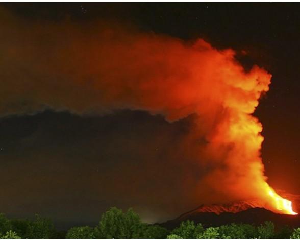 El volcán Etna en erupción