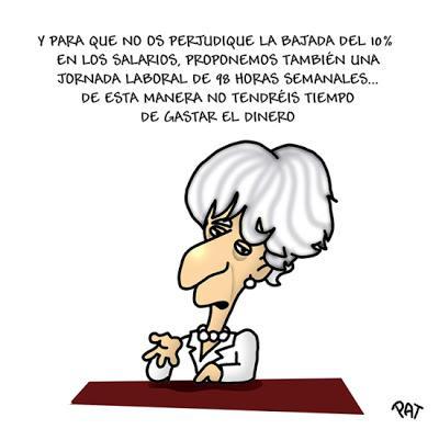 La bajada de salarios de Lagarde y la lucha contra el fraude de Fátima Báñez.