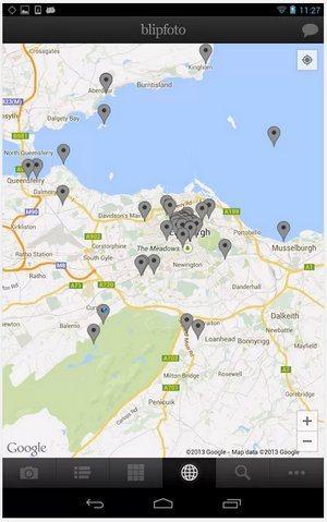 Blipfoto, comunidad para crear un diario de tu vida con solo una foto al dia lanza app Android blipfoto-maps