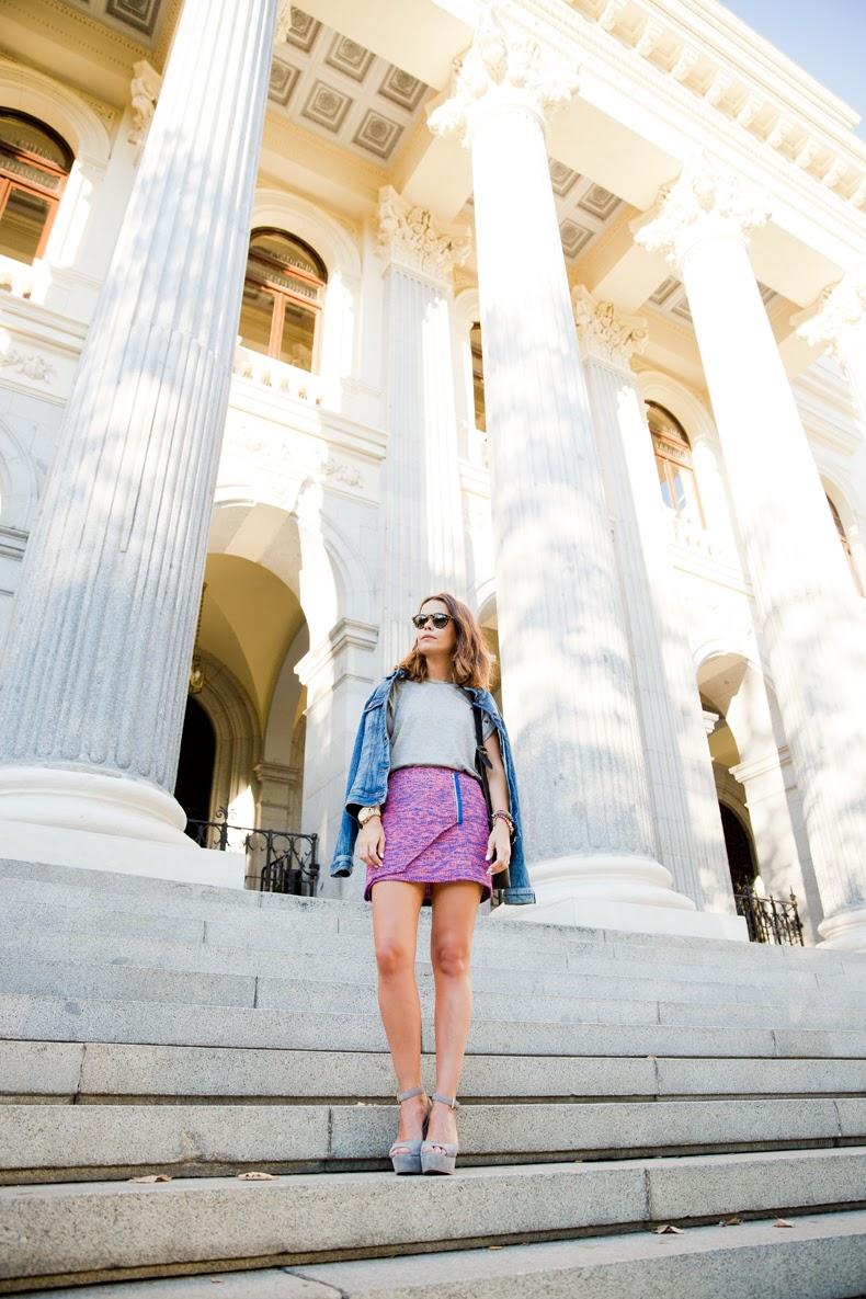 Textured Boucle Skirt