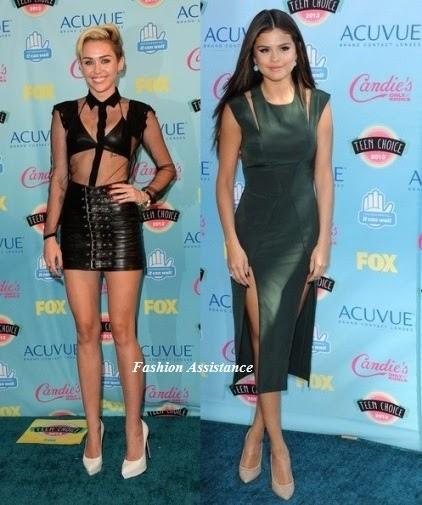 Miley Cyrus vs. Selena Gómez en los Teen Choice Awards. Elige el look