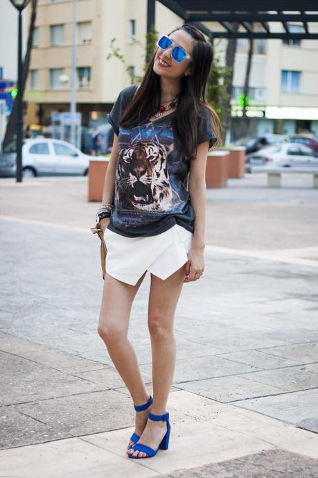 Asymetric White Skirt