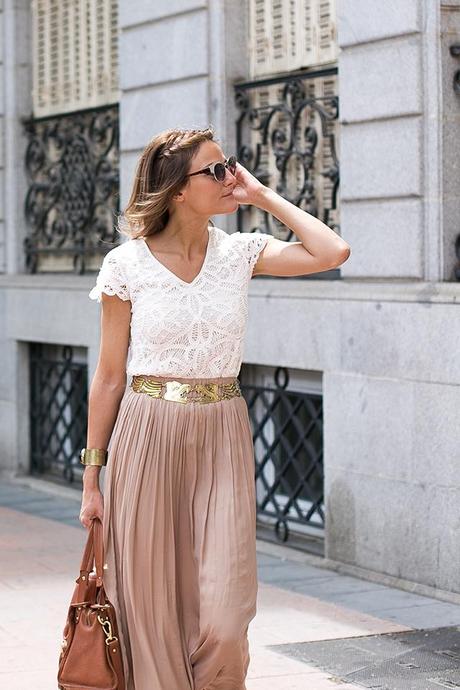SHEER OUTFIT OUTFITS, faldas largas, top crochet, lace top, hippie, cinturon dragones zara, bolso sandro, sandalias romanas, maxi skirts, cristina blanco, guiadeestilo, guia de estilo blog, spanish fashion blog, spanis bloggers