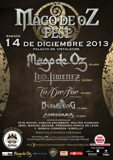 Cartel completo del Mägo de Oz Fest, 14 de diciembre en Madrid