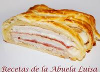 TRENZA DE HOJALDRE CON LOMO, JAMÓN Y QUESO
