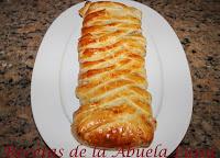 TRENZA DE HOJALDRE CON LOMO, JAMÓN Y QUESO