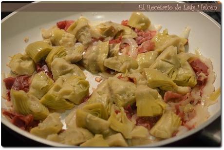 Menú 3: Quiche de alcachofas y jamón y ajetes a la plancha #menuVictofer