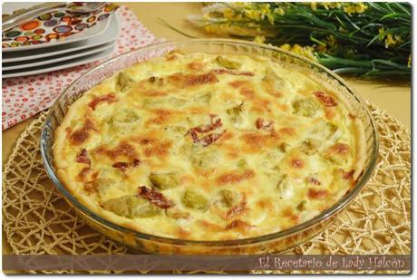 Menú 3: Quiche de alcachofas y jamón y ajetes a la plancha #menuVictofer