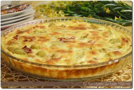 Menú 3: Quiche de alcachofas y jamón y ajetes a la plancha #menuVictofer