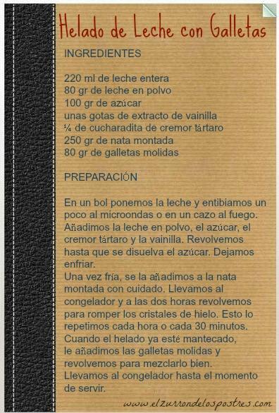 Helado de Leche con Galletas
