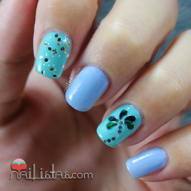 Uñas decoradas con palmeras | Nail art con glequins
