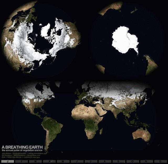 El latido del corazón climático de la Tierra en dos imágenes animadas