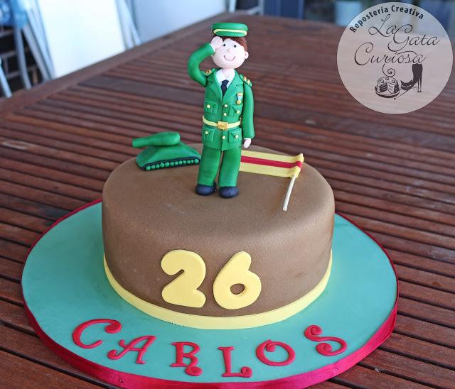 TARTA  FONDANT PARA UN MILITAR