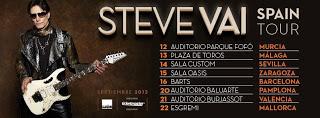 Steve Vai y sus 8 recitales en septiembre por España