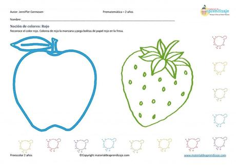 Prematemática 2 años: noción de color rojo 1 02 prematemática 2 años noción de color rojo