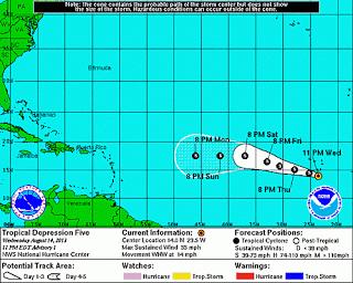 Se forma depresión tropical en el Atlántico.