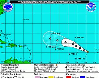 Tormenta Erin deja de mirar al Caribe.