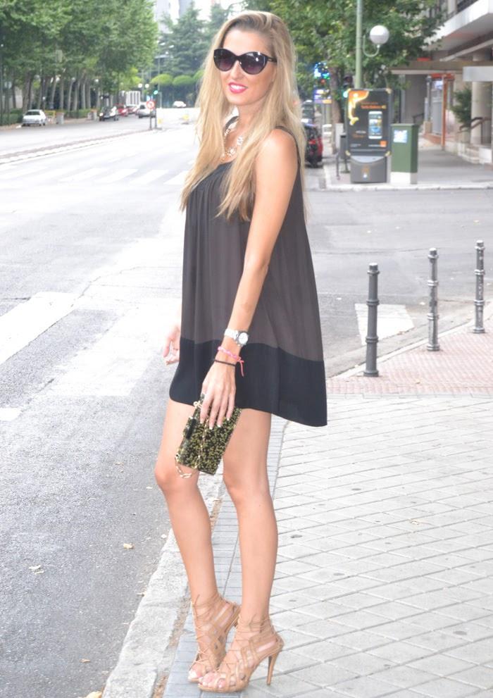 Black and brown dress