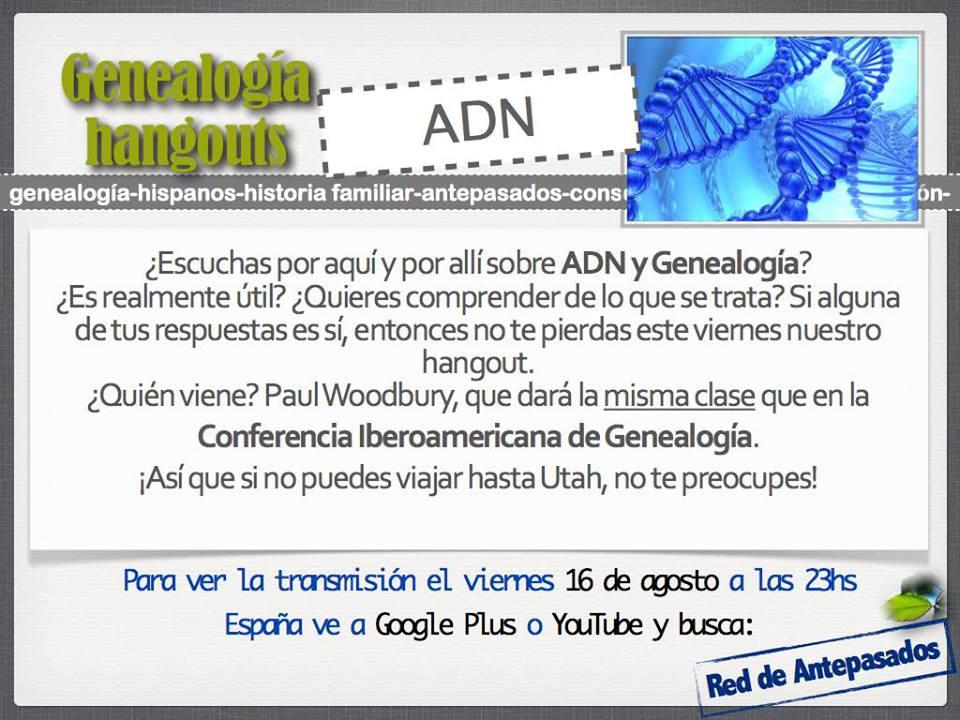 ADN y Genealogía, el hangout del viernes