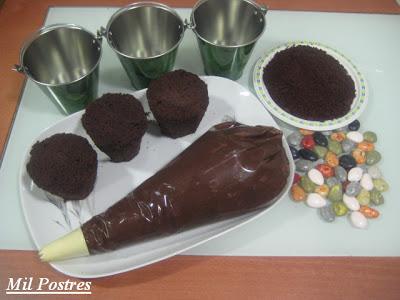Receta corregida y con fotos: Flowerpot Cakes: Macetas comestibles.  ¡¡Qué sorpresa!!