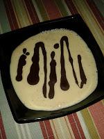 crema de platano con crujiente de chocolate