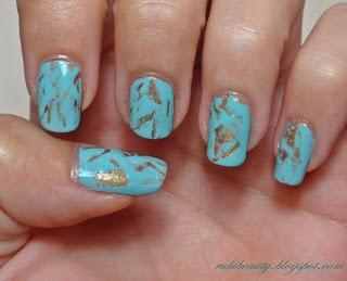 nail art pan de oro sencilla rubibeauty tiffany