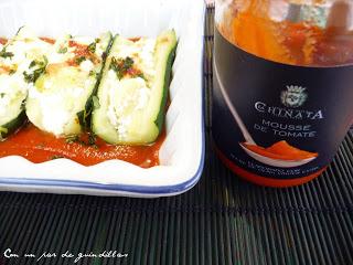 Calabacines con requesón