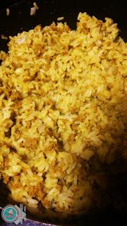 Arroz con carne y especias a las Marroquí.