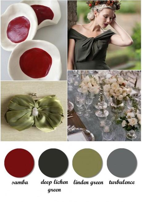 Colour Board. Samba, deep lichen green, linden green, turbulence #pantone #fall #2013