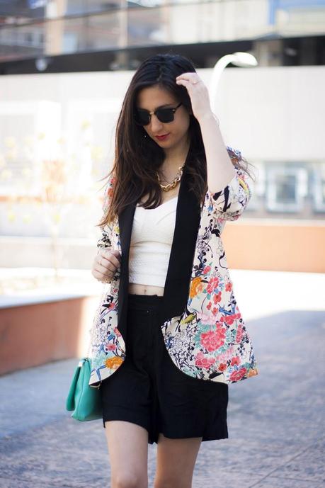 Kimono-Blazer And Crop Top