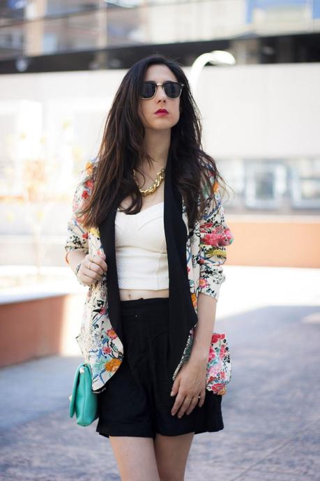 Kimono-Blazer And Crop Top