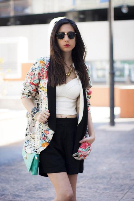 Kimono-Blazer And Crop Top