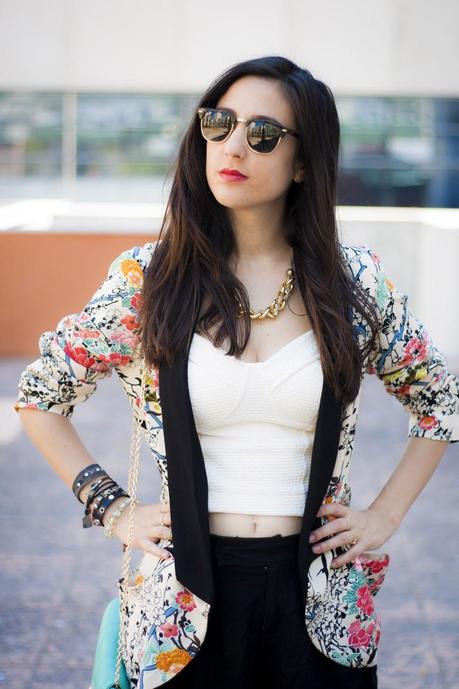 Kimono-Blazer And Crop Top