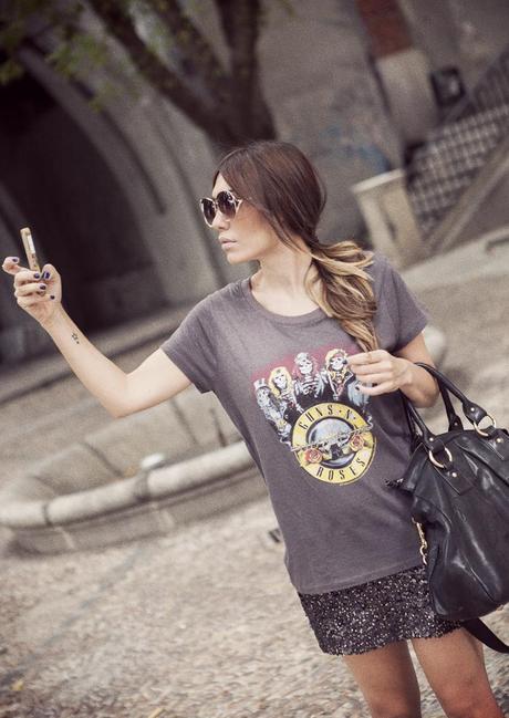 street style guns n´roses tshirt barbara crespo