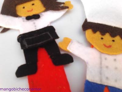 marcapáginas camarera y cocinero en fieltro marcapáginas camarera y cocinero en fieltro