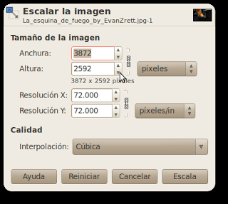 escalar imagen gimp cambiartama%C3%B1ogimp4 Modifica el tamaño de una imagen con 5 buenos programas