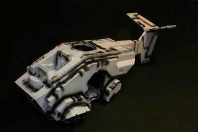 Vista izquierda del presombreado en el Land Raider