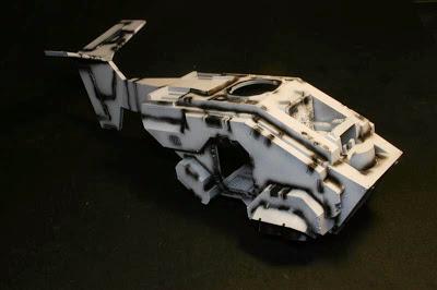 Vista derecha del presombreado en el Land Raider