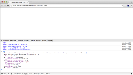 Ember.js desde Cero: Introducción e Instalación console-primera-app-emberjs