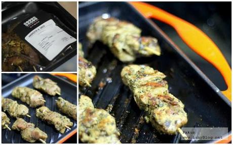 Pinchitos morunos de cordero a la parrilla con guarnición de arroz. Receta