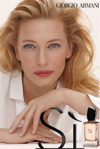 Cate Blanchett espléndida imagen de Si, el nuevo perfume de Giorgio Armani