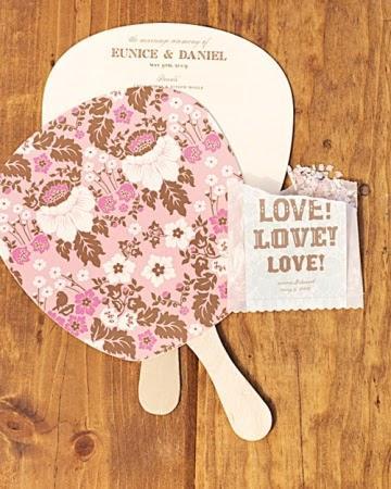 Abanico con confetti Programa de boda