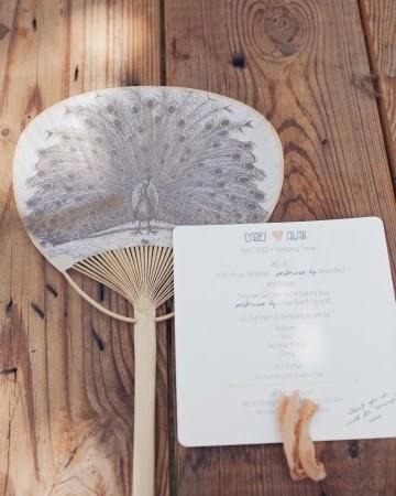 Con un pavo real ilustrado Programa de boda pai pai